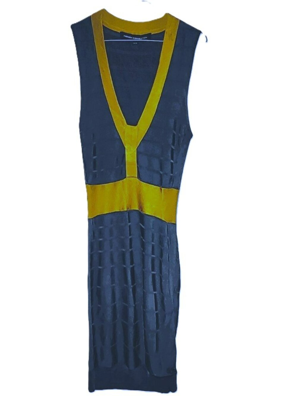 French Connection Spotlight Ribbon Metallic Bandage Sleeveless Bodycon Dress 6